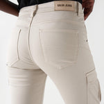 Pantalones Salsa Jeans Push In Faith Cargo Pearl - ECRU