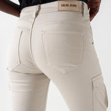 Pantalones Salsa Jeans Push In Faith Cargo Pearl - ECRU