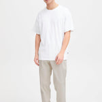 Pantalones !Solid Filip Structure Elastic Oatmeal - ECRU