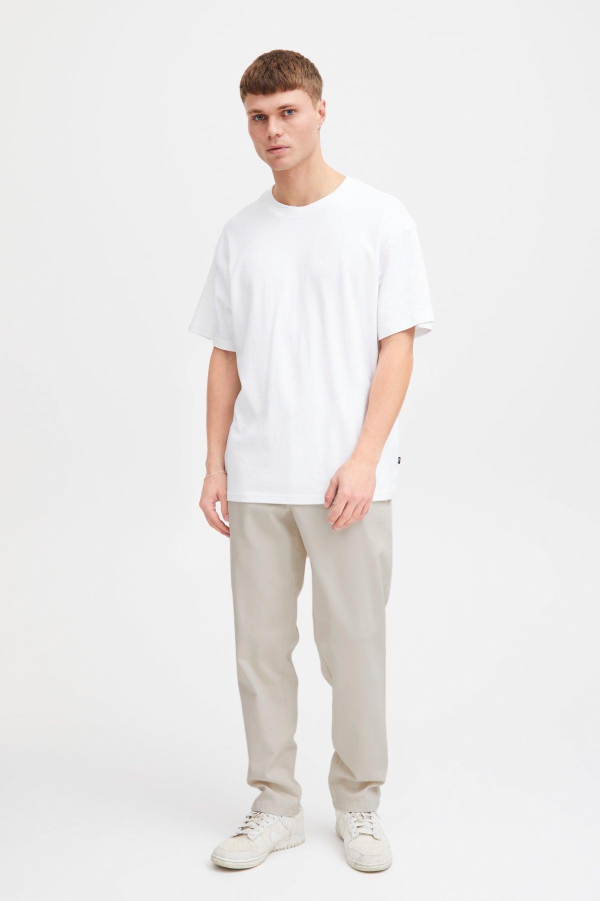 Pantalones !Solid Filip Structure Elastic Oatmeal - ECRU