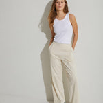 Pantalones Yerse Jena Punto Natural - ECRU