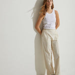 Pantalones Yerse Jena Punto Natural - ECRU