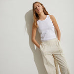 Pantalones Yerse Jena Punto Natural - ECRU