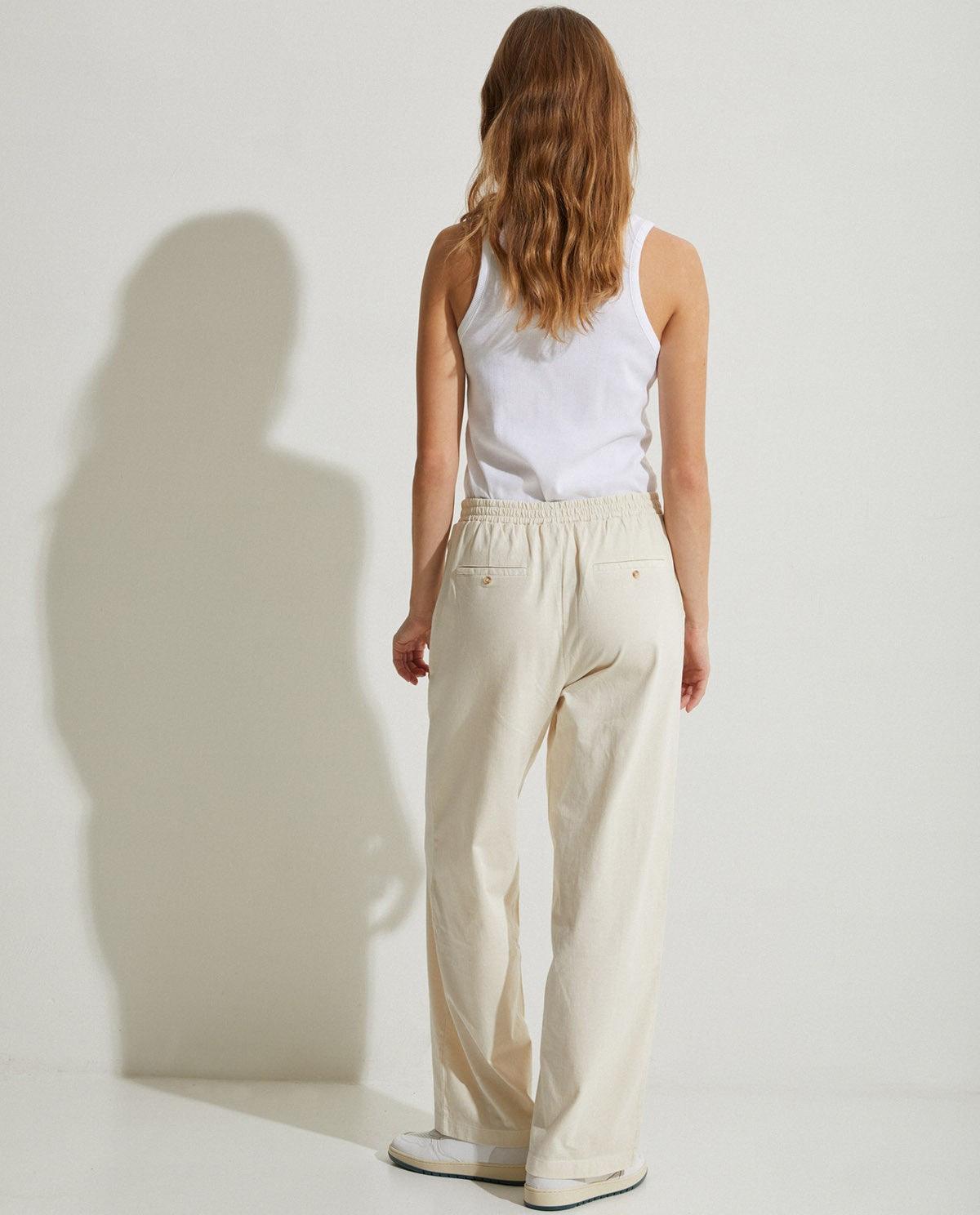 Pantalones Yerse Jena Punto Natural - ECRU