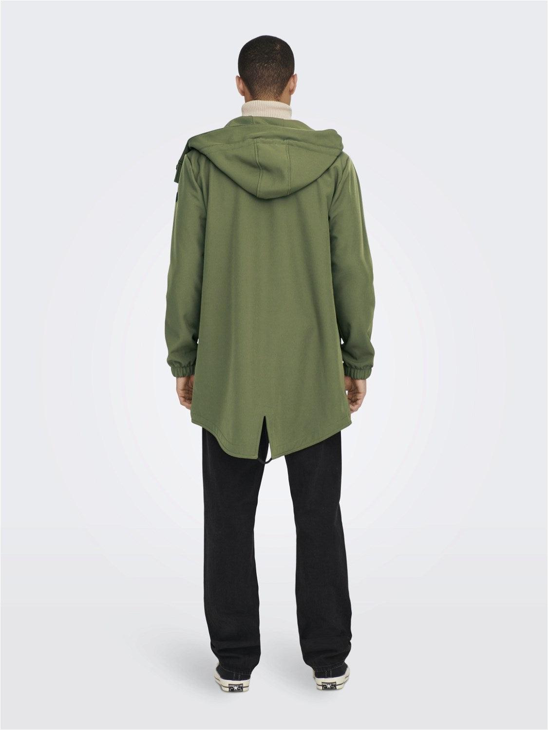 Parka Only&Sons Hall Softshell Oliva - ECRU