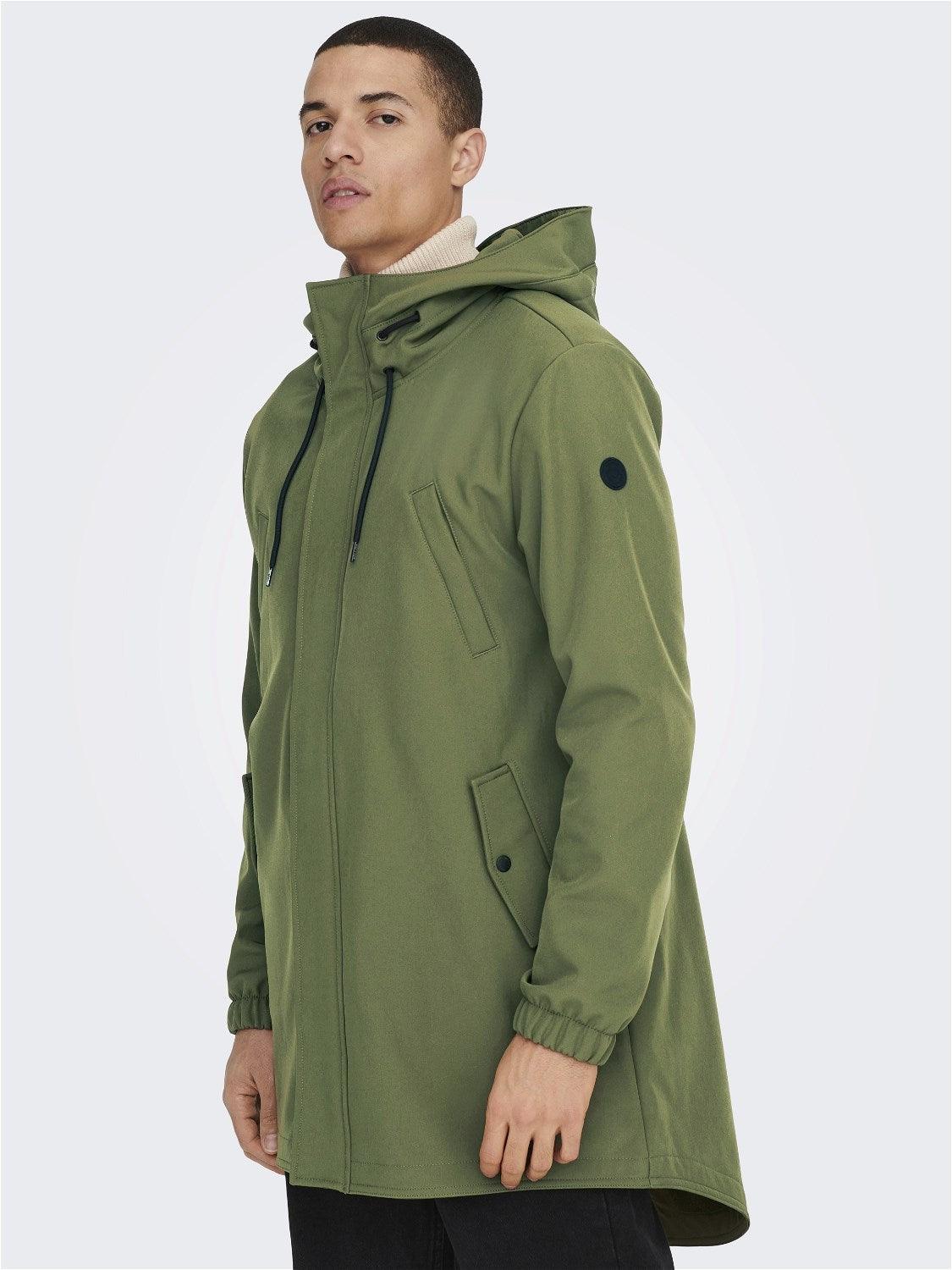 Parka Only&Sons Hall Softshell Oliva - ECRU