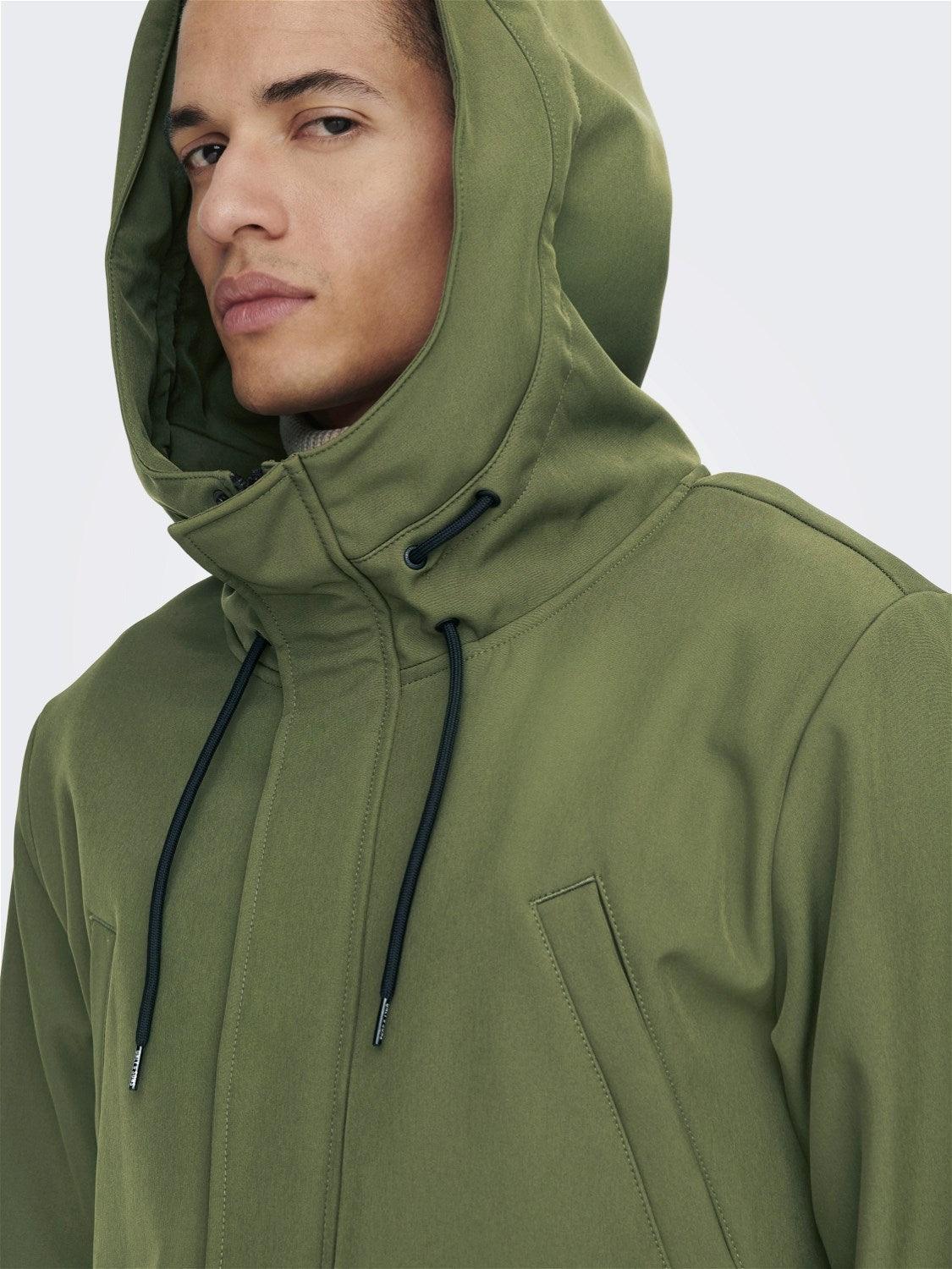 Parka Only&Sons Hall Softshell Oliva - ECRU