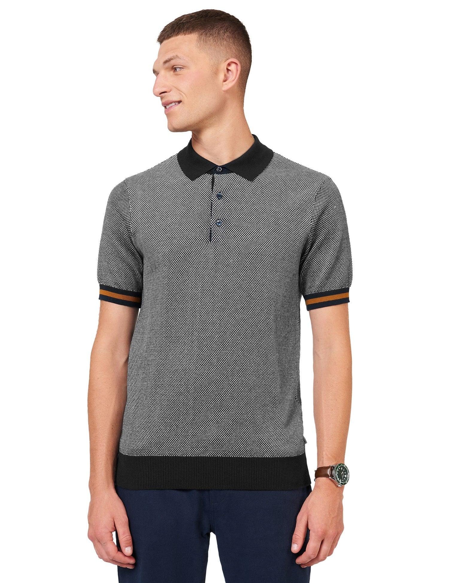 Polo Ben Sherman de Punto Texturizado Dark Navy - ECRU