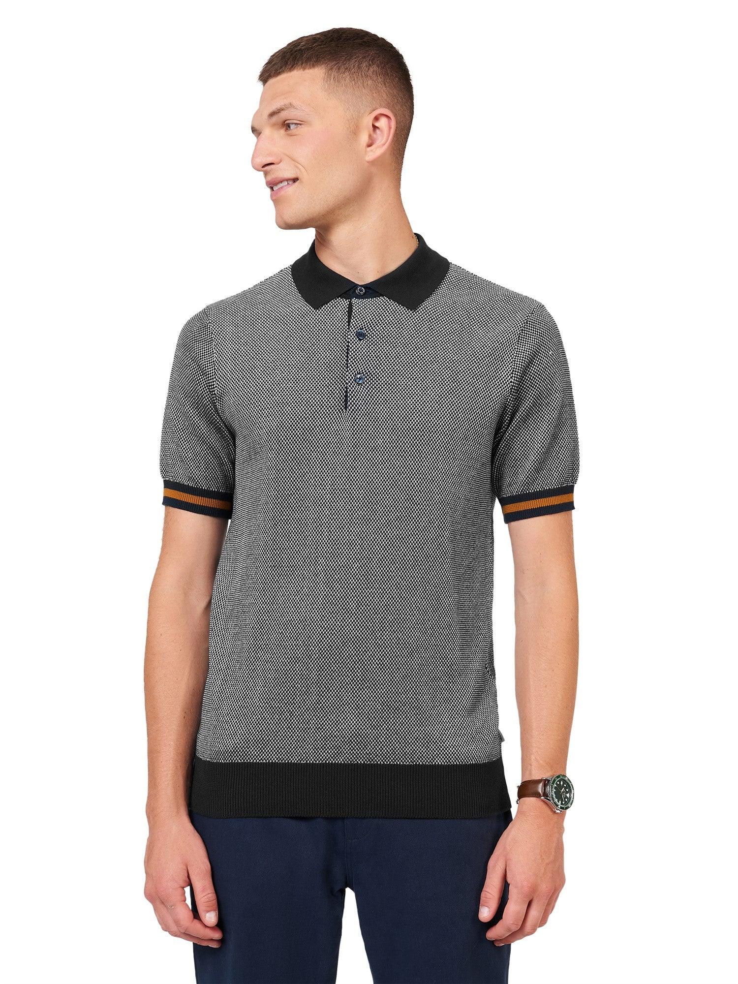 Polo Ben Sherman de Punto Texturizado Dark Navy - ECRU