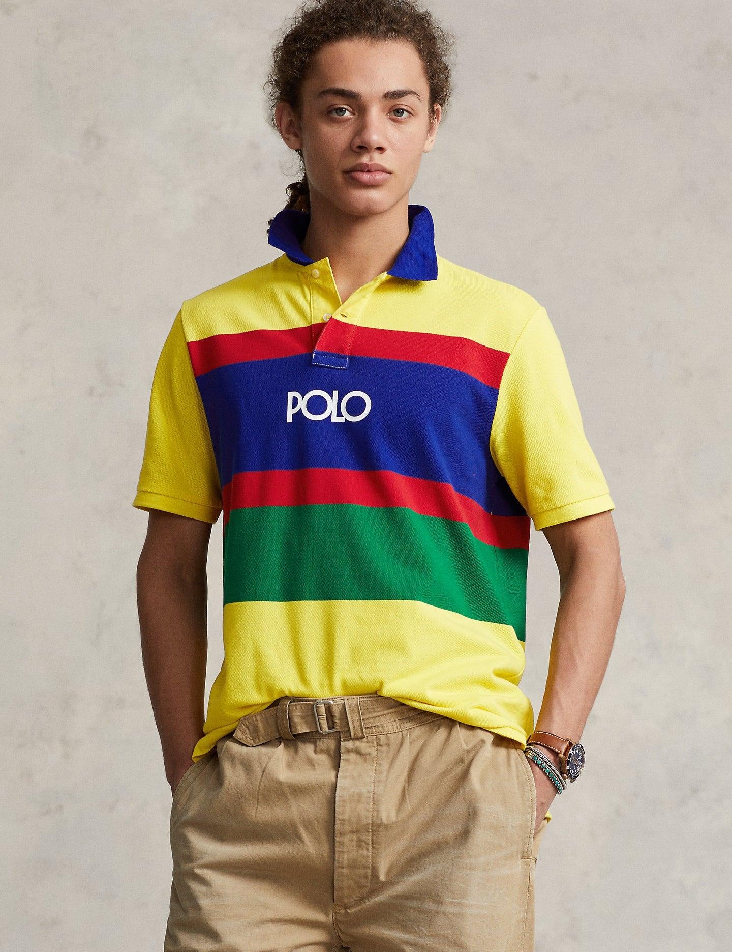 Polo Classic Fit de Ralph Lauren de piqué con rayas - ECRU