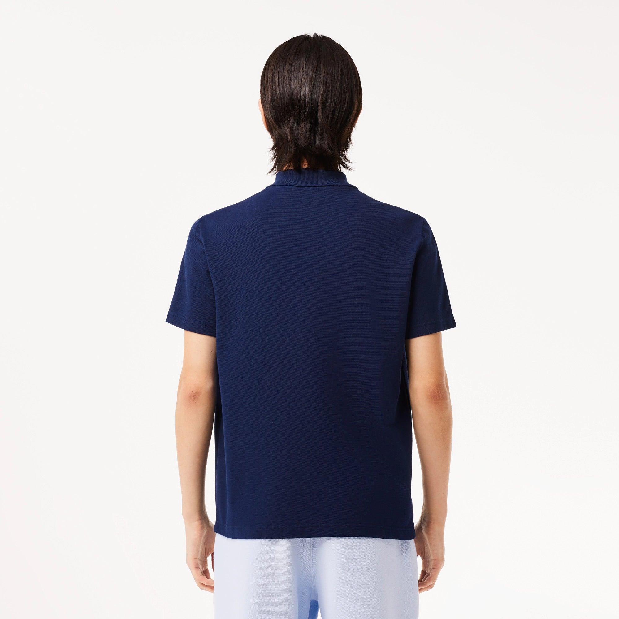 Polo de Hombre Lacoste Regular Fit en Algodón Stretch Ecológico Azul Marino - ECRU