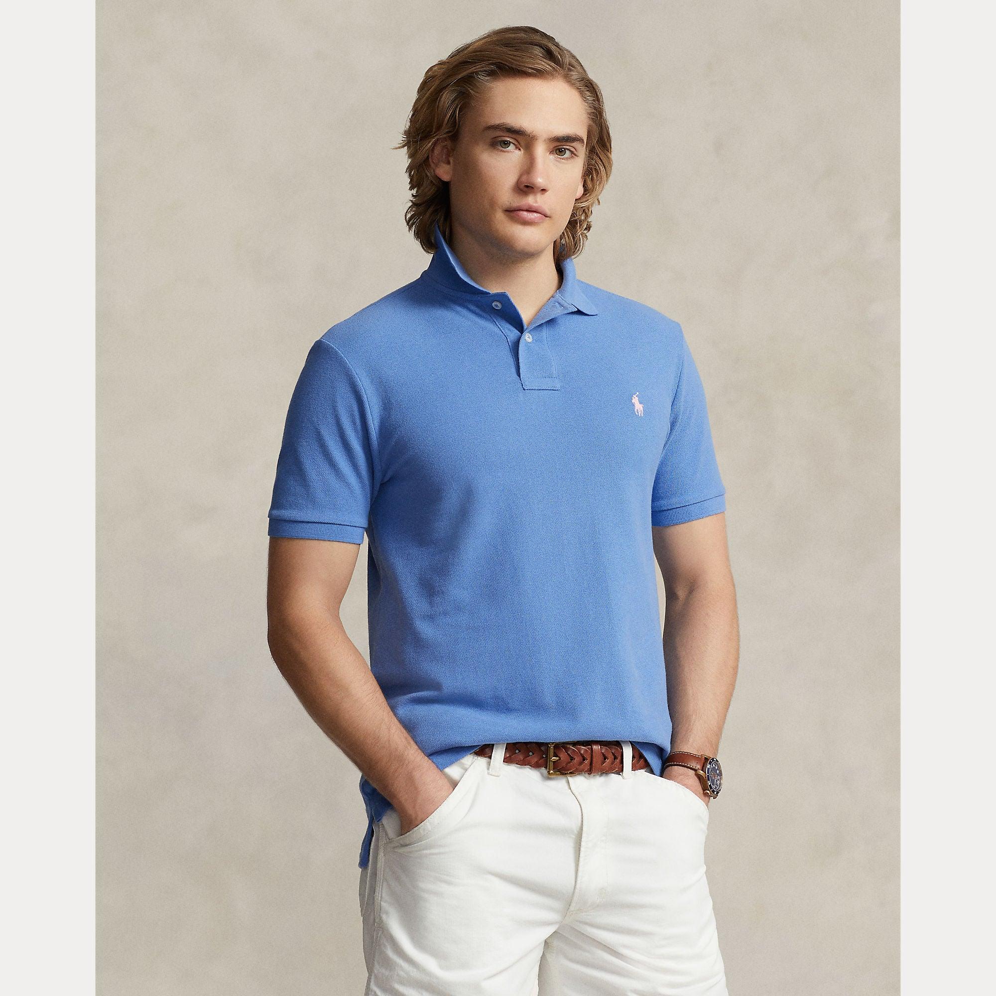 Polo de Hombre Polo Ralph Lauren Slim Fit Mesh New England Blue - ECRU