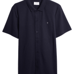 Polo Farah Lesser Regular Fit Bubble Stitch en True Navy - ECRU