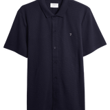 Polo Farah Lesser Regular Fit Bubble Stitch en True Navy - ECRU