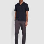 Polo Farah Lesser Regular Fit Bubble Stitch en True Navy - ECRU