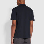 Polo Farah Lesser Regular Fit Bubble Stitch en True Navy - ECRU