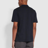 Polo Farah Lesser Regular Fit Bubble Stitch en True Navy - ECRU