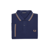 Polo Fred Perry M3600 Azul marino francés Alga marina Óxido claro - ECRU