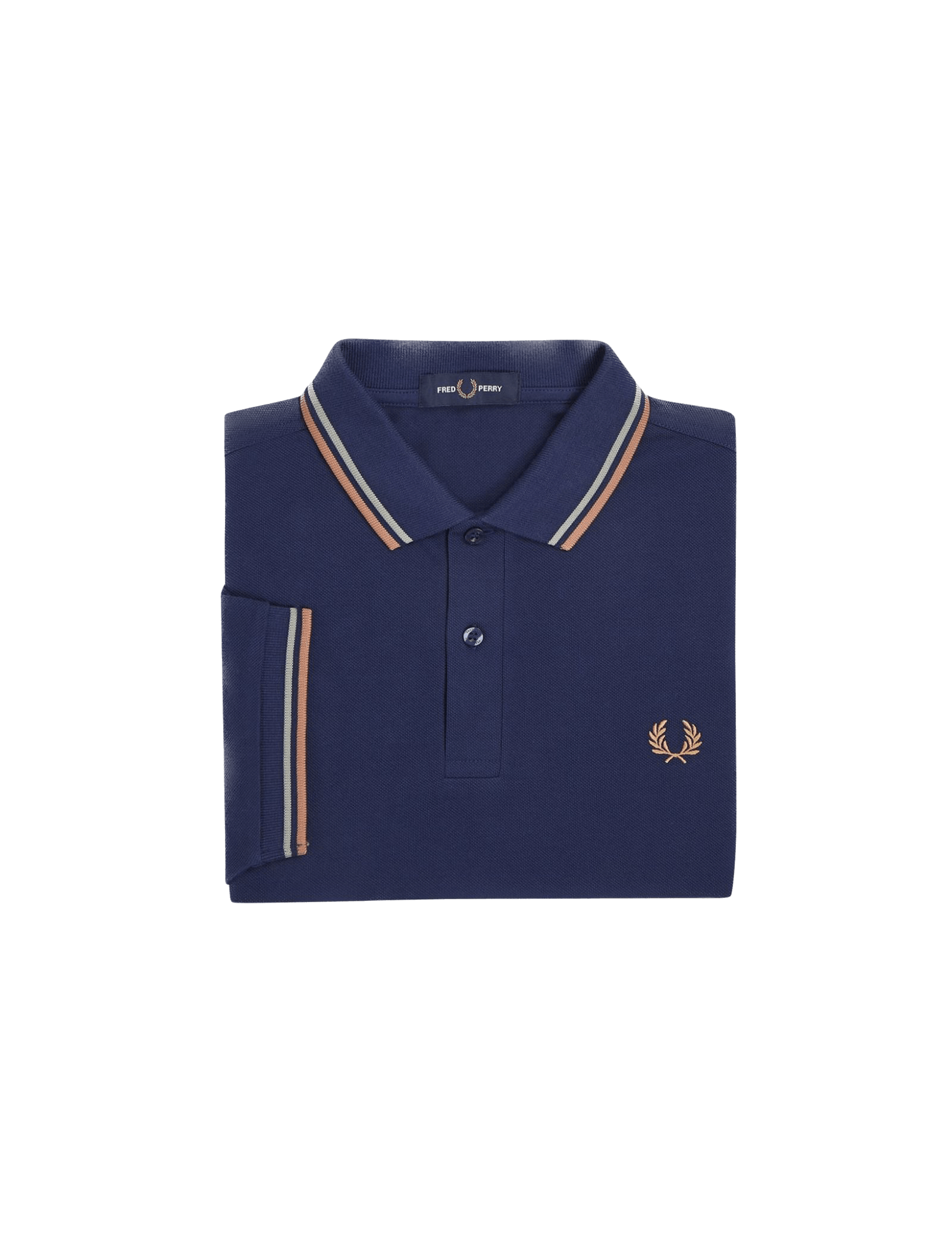 Polo Fred Perry M3600 Azul marino francés Alga marina Óxido claro - ECRU