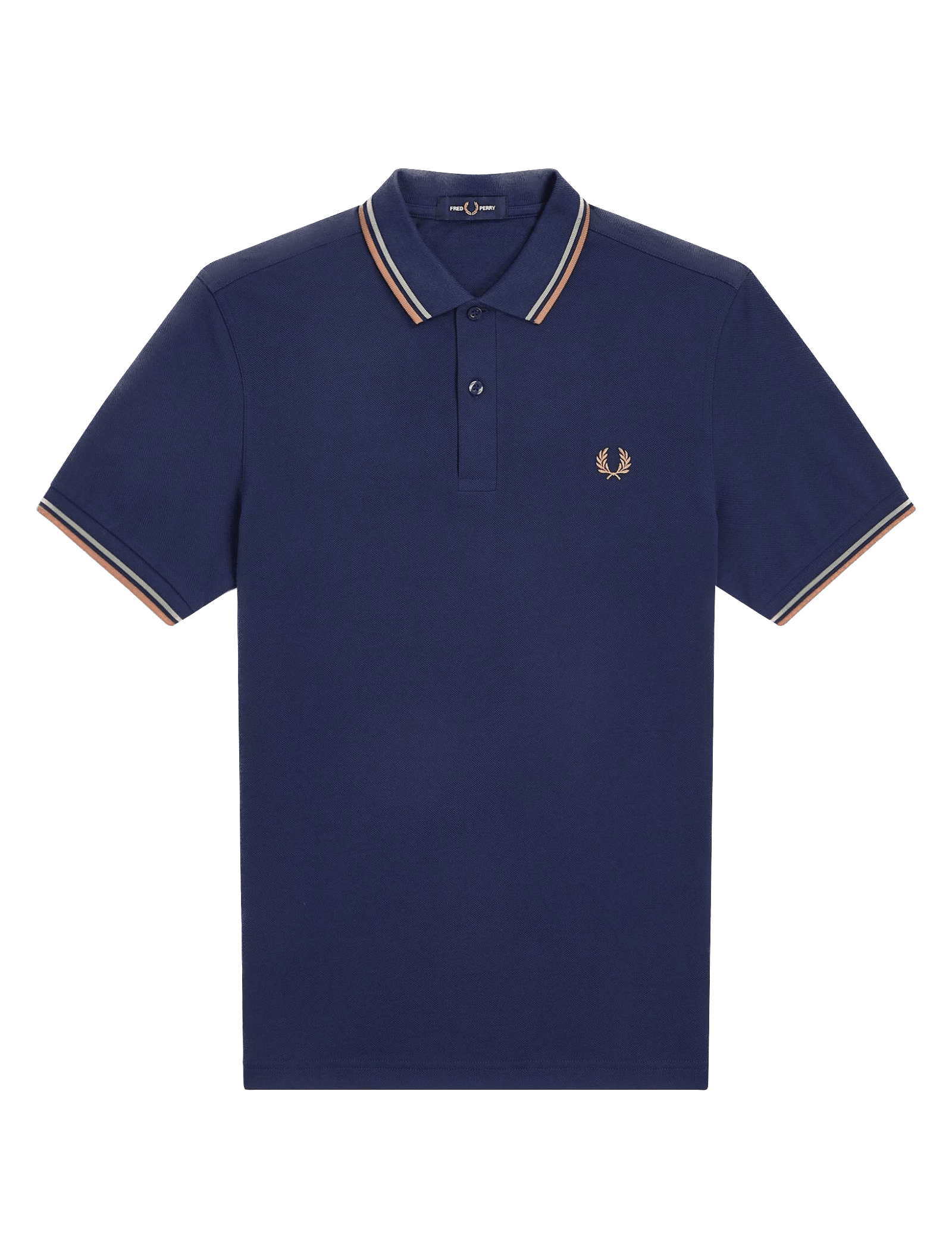 Polo Fred Perry M3600 Azul marino francés Alga marina Óxido claro - ECRU