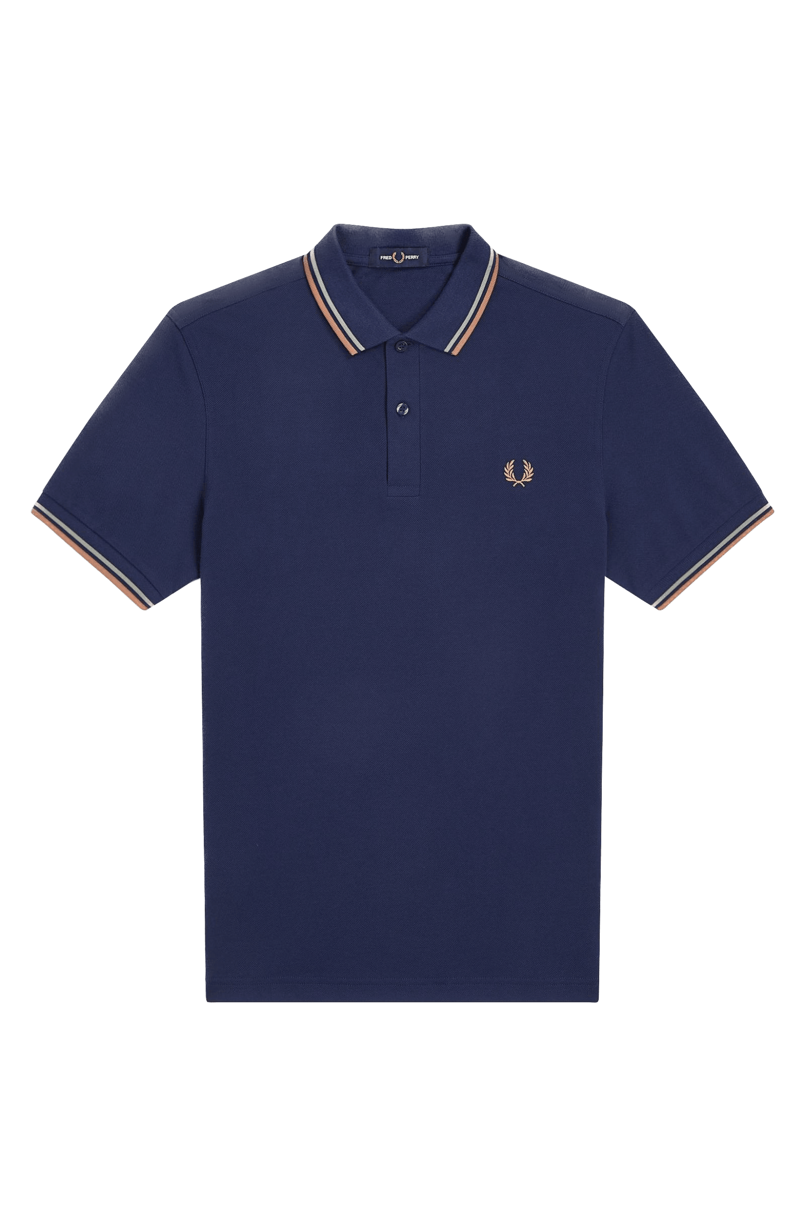 Polo Fred Perry M3600 Azul marino francés Alga marina Óxido claro - ECRU