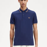 Polo Fred Perry M3600 Azul marino francés Alga marina Óxido claro - ECRU