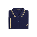 Polo Fred Perry M3600 Azul Marino Francés Helado - ECRU