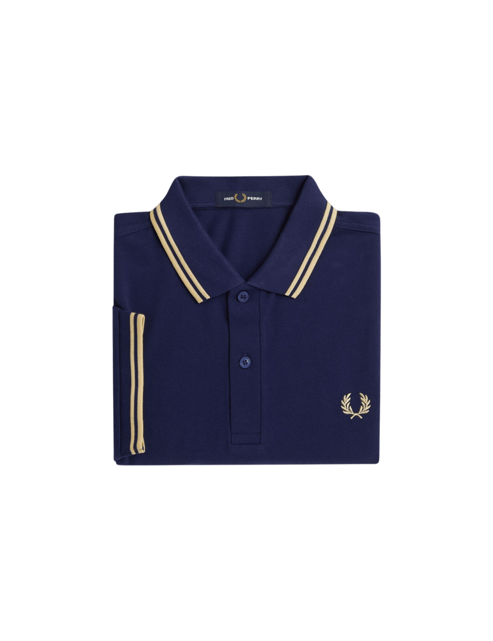 Polo Fred Perry M3600 Azul Marino Francés Helado - ECRU