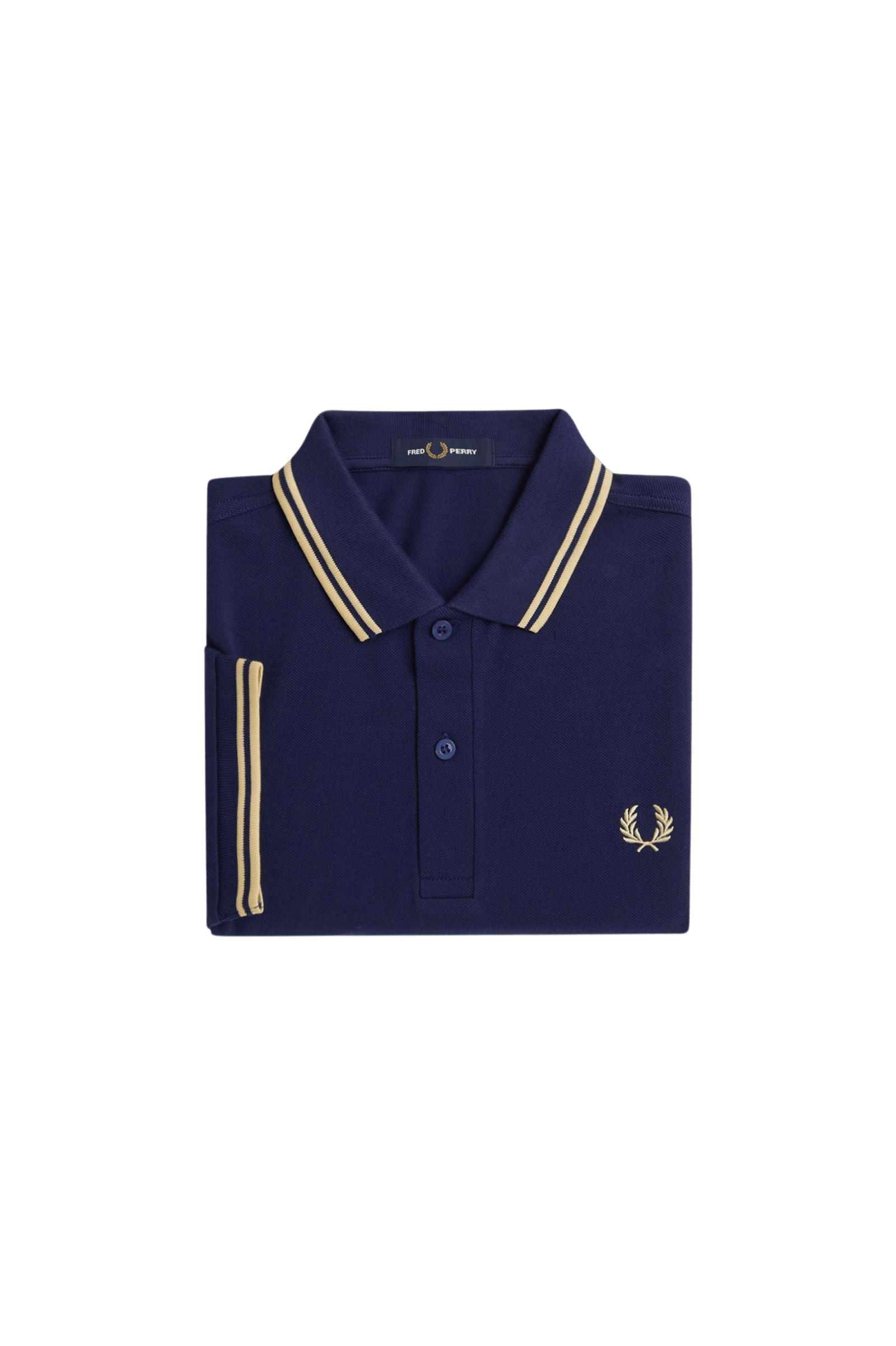 Polo Fred Perry M3600 Azul Marino Francés Helado - ECRU