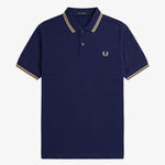 Polo Fred Perry M3600 Azul Marino Francés Helado - ECRU