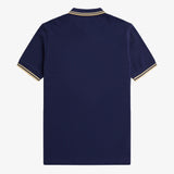 Polo Fred Perry M3600 Azul Marino Francés Helado - ECRU