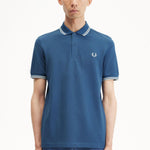 Polo Fred Perry M3600 Azul Medianoche Crudo Hielo Claro - ECRU