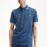 Polo Fred Perry M3600 Azul Medianoche Crudo Hielo Claro - ECRU