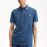 Polo Fred Perry M3600 Azul Medianoche Crudo Hielo Claro - ECRU