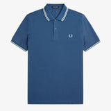 Polo Fred Perry M3600 Azul Medianoche Crudo Hielo Claro - ECRU