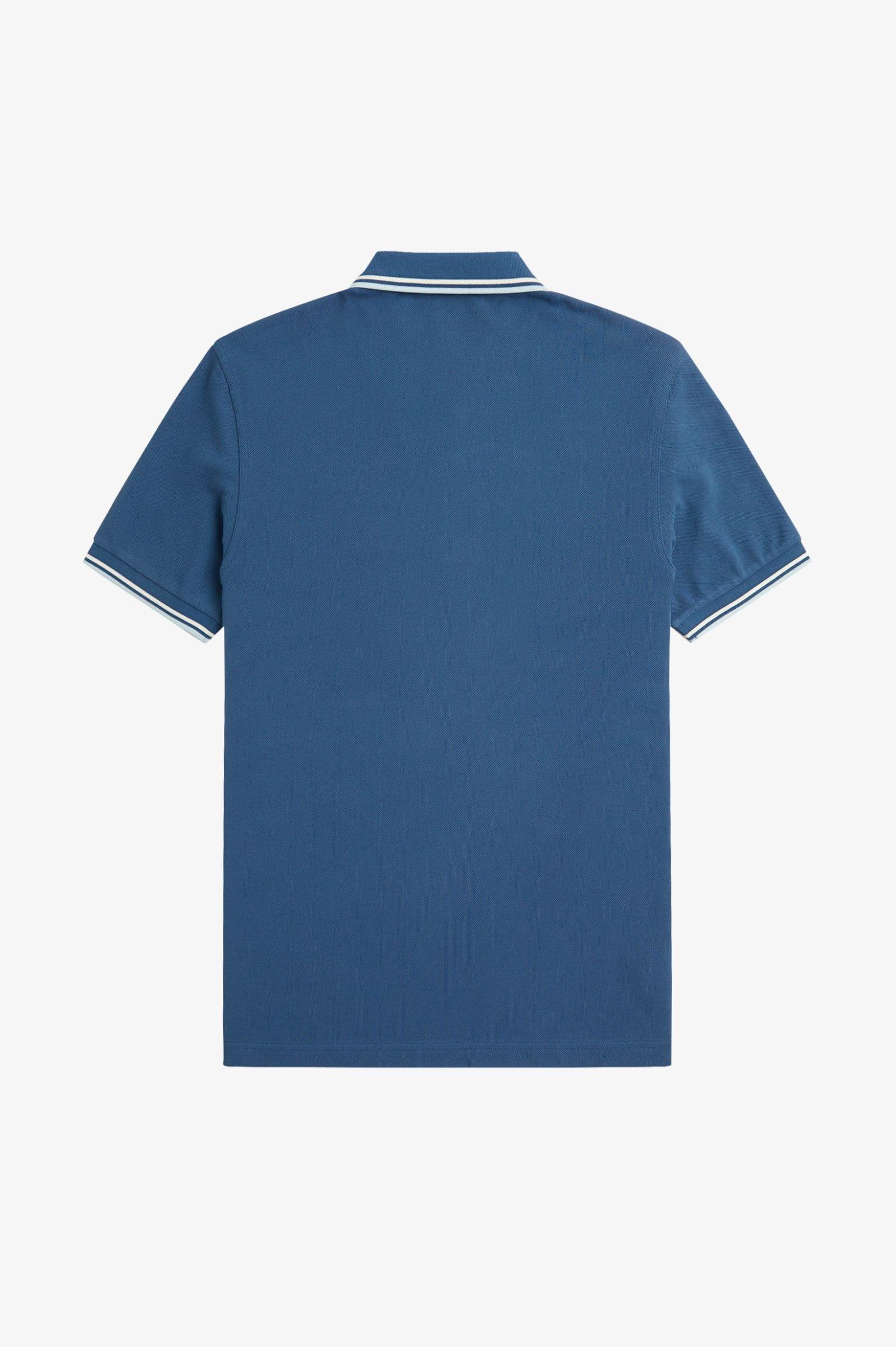 Polo Fred Perry M3600 Azul Medianoche Crudo Hielo Claro - ECRU