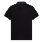 Polo Fred Perry M3600 Negro Azul cibernético Óxido claro - ECRU