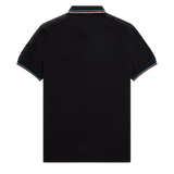 Polo Fred Perry M3600 Negro Azul cibernético Óxido claro - ECRU