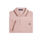 Polo Fred Perry M3600 Rosa empolvado Piedra sombreado Rojo oscuro - ECRU