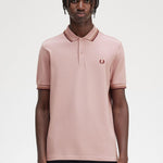 Polo Fred Perry M3600 Rosa empolvado Piedra sombreado Rojo oscuro - ECRU