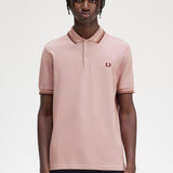 Polo Fred Perry M3600 Rosa empolvado Piedra sombreado Rojo oscuro - ECRU