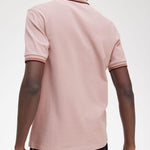 Polo Fred Perry M3600 Rosa empolvado Piedra sombreado Rojo oscuro - ECRU