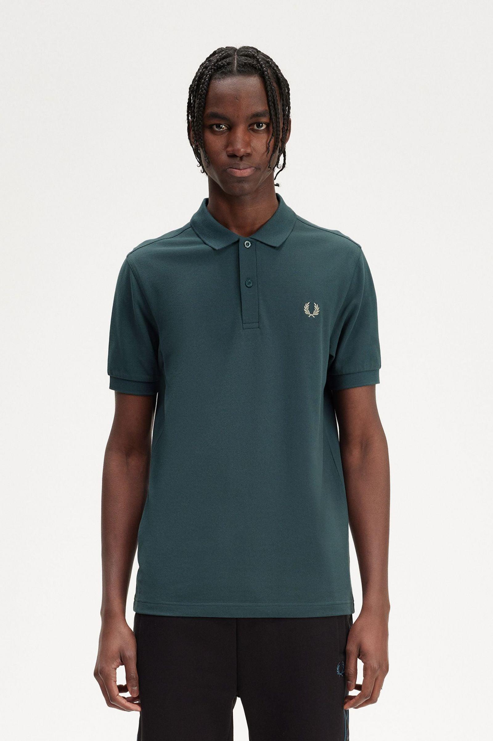 Polo Fred Perry M6000 Azul Petróleo Ostra Claro - ECRU