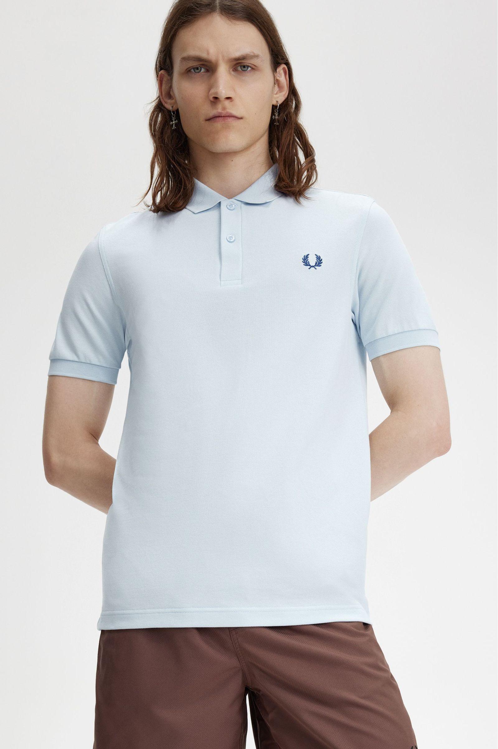 Polo Fred Perry M6000 Hielo Claro Azul Medianoche - ECRU