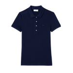 Polo Lacoste de Mujer en Piqué de Algodón Stretch Azul - ECRU