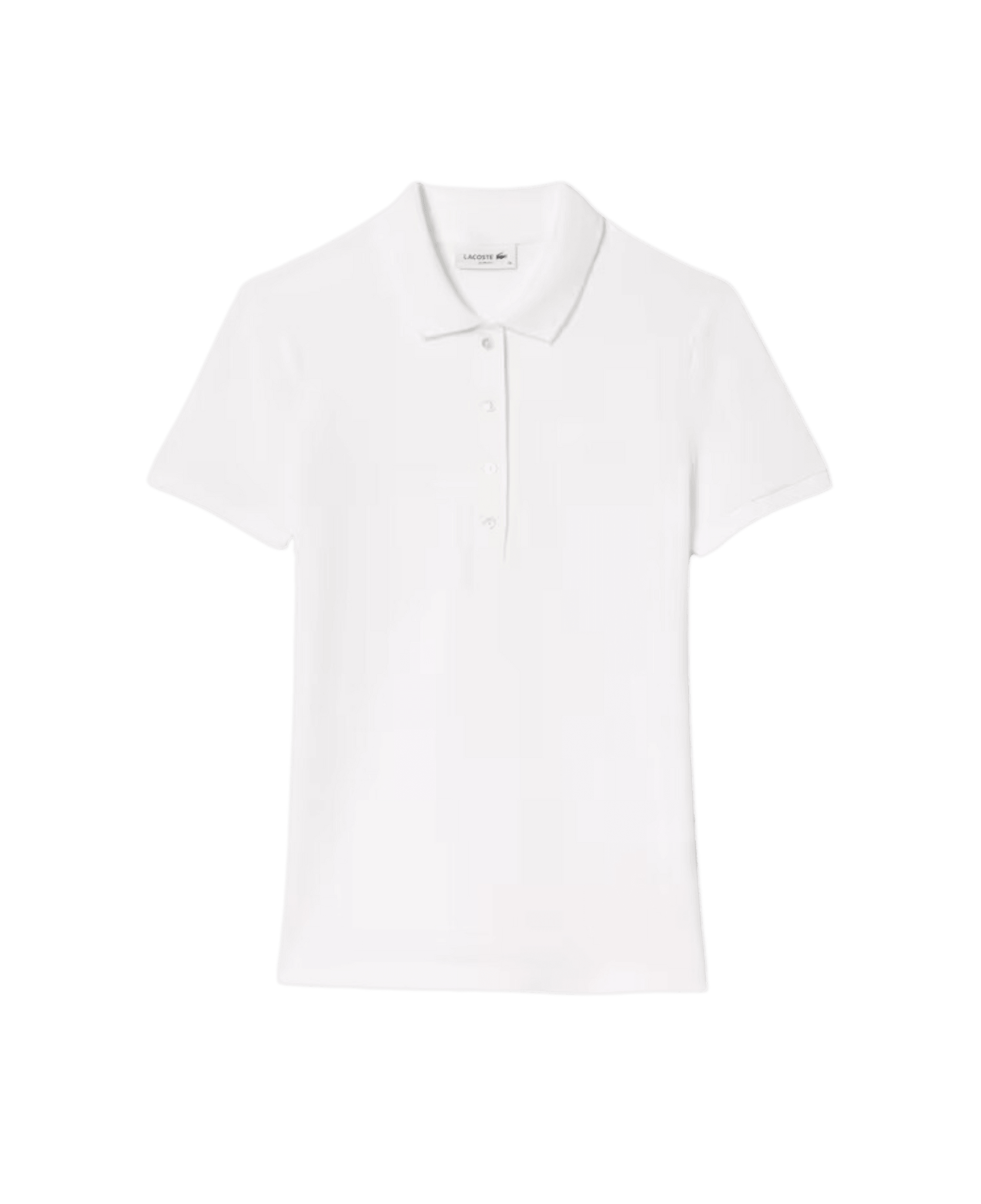 Polo Lacoste de Mujer en Piqué de Algodón Stretch Blanco - ECRU