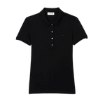 Polo Lacoste de Mujer en Piqué de Algodón Stretch Negro - ECRU