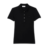 Polo Lacoste de Mujer en Piqué de Algodón Stretch Negro - ECRU