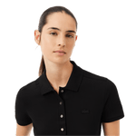 Polo Lacoste de Mujer en Piqué de Algodón Stretch Negro - ECRU