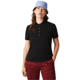 Polo Lacoste de Mujer en Piqué de Algodón Stretch Negro - ECRU